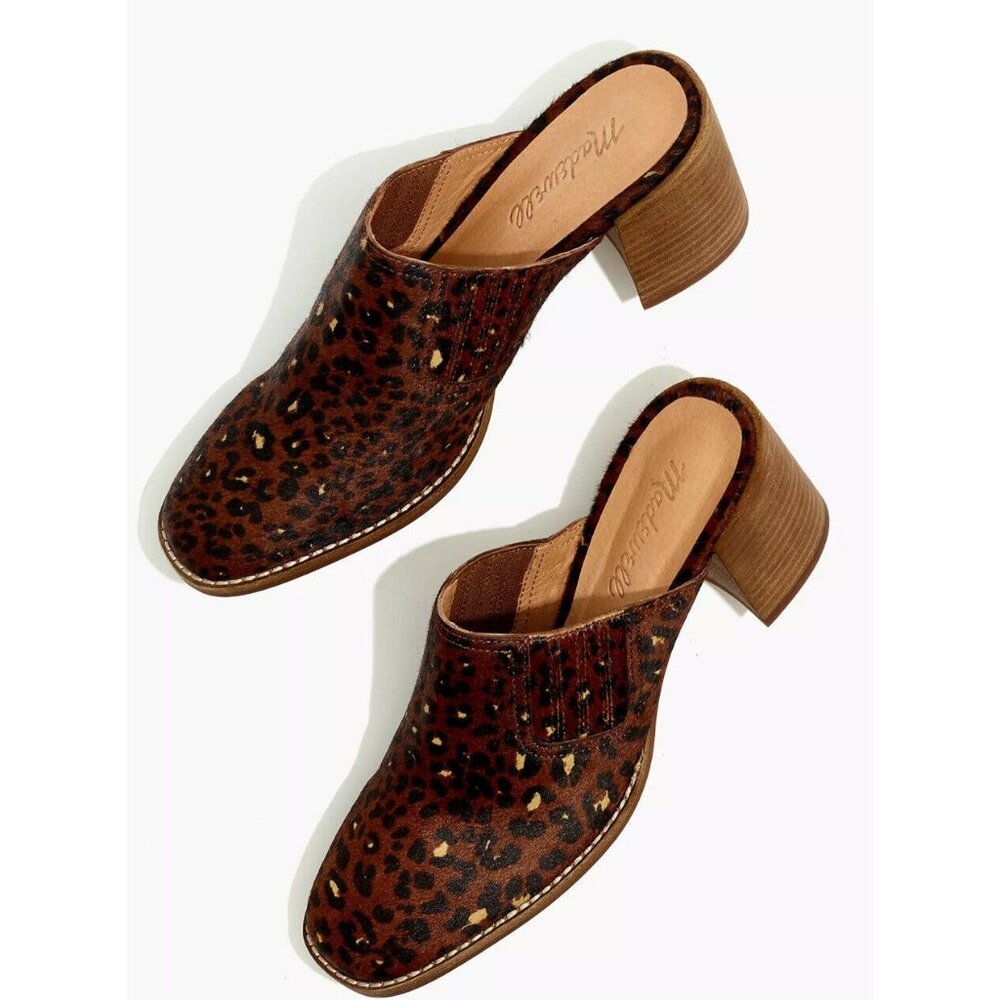 🆕MADEWELL Carey Mule Slide Shoes Calf Hair Leopard 9.5 - Picture 2 of 12